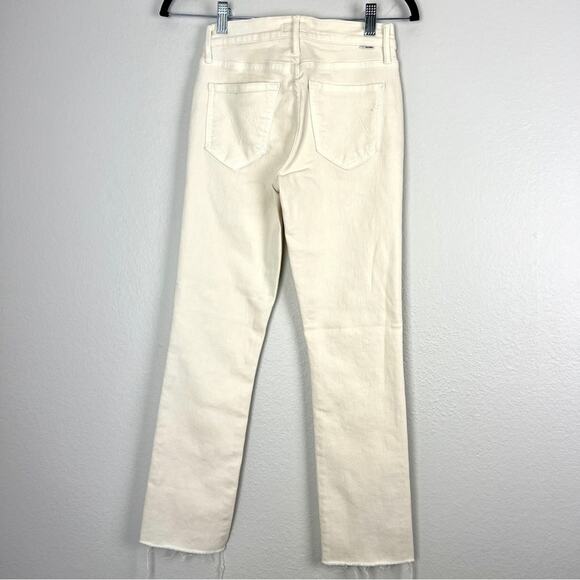 MOTHER | NEW The Rascal Crop Fray Cream Puff Beige Off White High Rise Jeans 24 - Picture 9 of 16